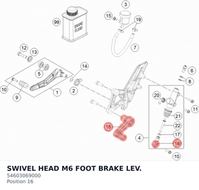 Diagram preview: SWIVEL HEAD M6 FOOT BRAKE LEV. (54603069000)