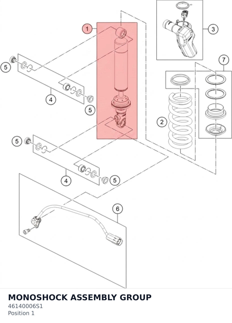 Diagram preview: MONOSHOCK ASSEMBLY GROUP (46140006S1)