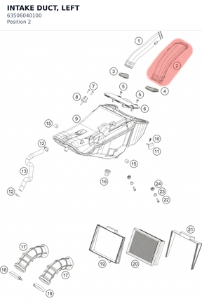 Diagram preview: INTAKE DUCT, LEFT (63506040100)