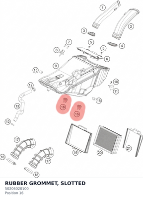 Diagram preview: RUBBER GROMMET, SLOTTED (50206020100)