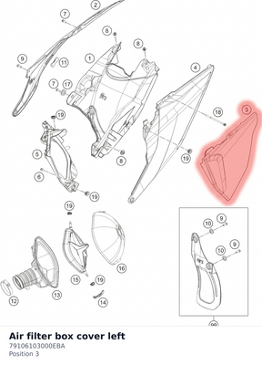 Diagram preview: Air filter box cover left (79106103000EBA)
