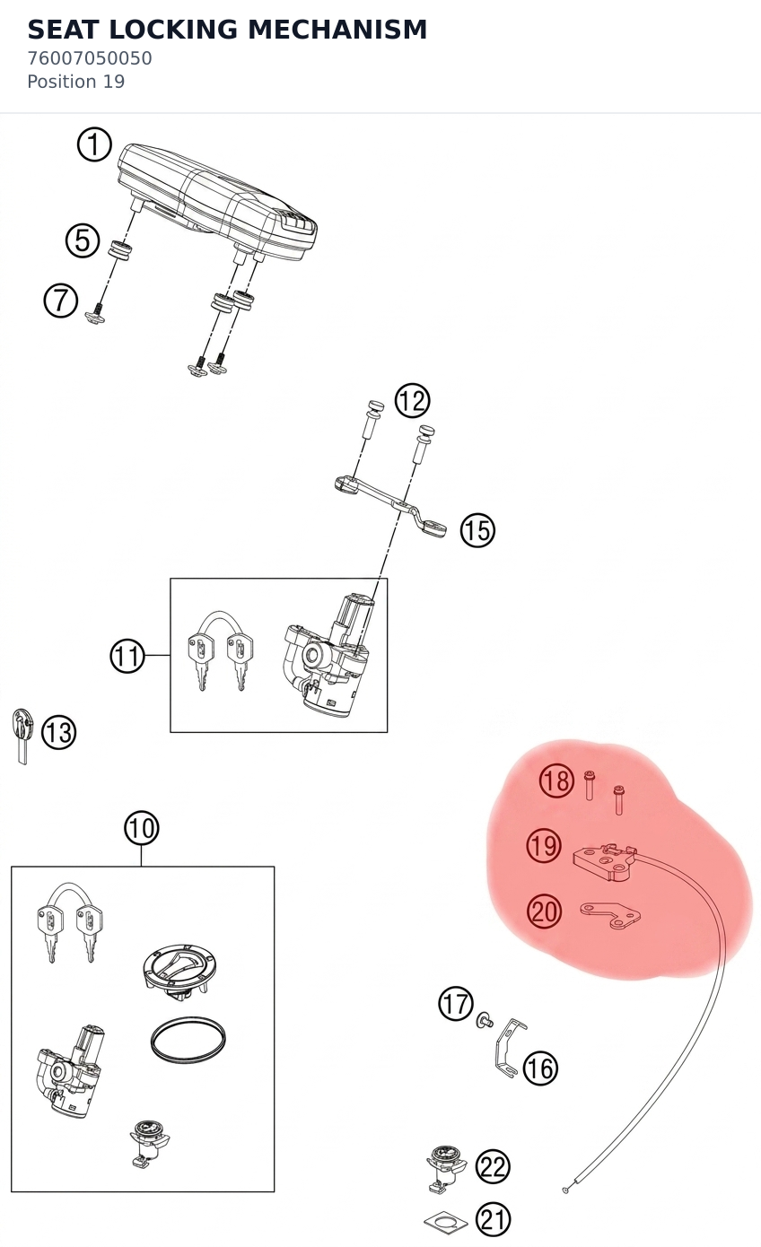 Diagram preview: SEAT LOCKING MECHANISM (76007050050)