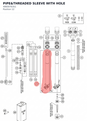 Diagram preview: PIPE&THREADED SLEEVE WITH HOLE (48600763S1)