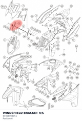 Diagram preview: WINDSHIELD BRACKET R/S (60408008051)