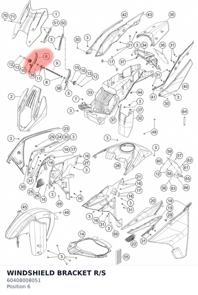 Diagram preview: WINDSHIELD BRACKET R/S (60408008051)