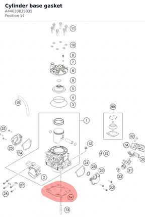 Diagram preview: Cylinder base gasket (A44030035035)