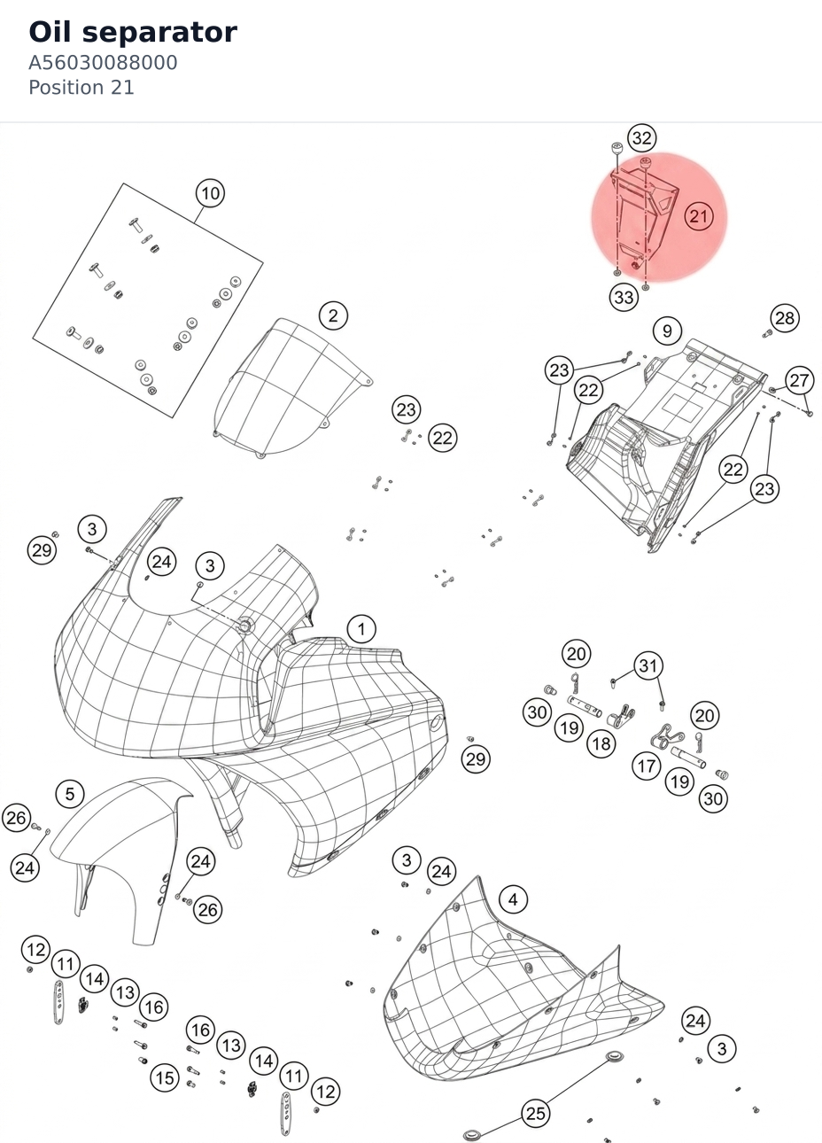 Diagram preview: Oil separator (A56030088000)