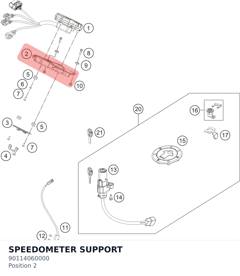 Diagram preview: SPEEDOMETER SUPPORT (90114060000)