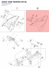 Diagram preview: ASSLY SIDE FAIRING RH BL (90508050044KC)