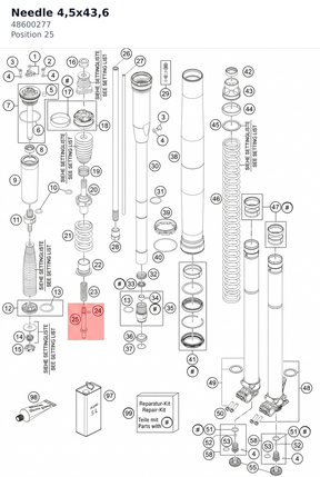 Diagram preview: Needle 4,5x43,6 (48600277)