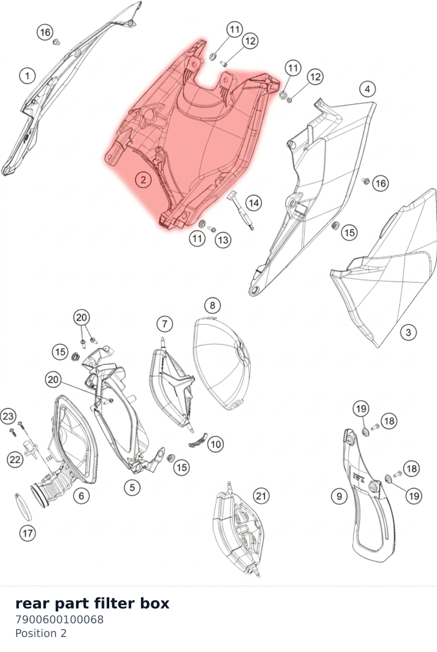 Diagram preview: rear part filter box (7900600100068)