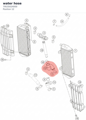 Diagram preview: water hose (79535024000)