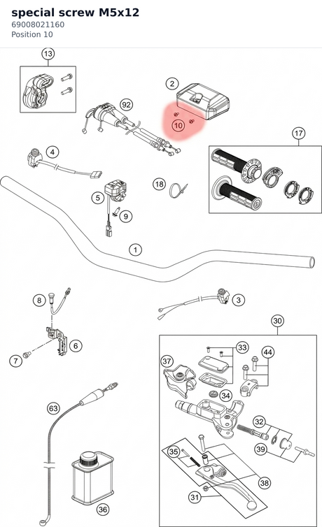 Diagram preview: special screw M5x12 (69008021160)
