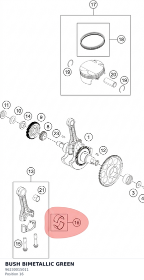 Diagram preview: BUSH BIMETALLIC GREEN (96230015011)