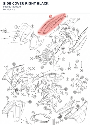 Diagram preview: SIDE COVER RIGHT BLACK (6030804200030)