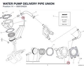 WATER PUMP DELIVERY PIPE UNION 66810482A diagram position
