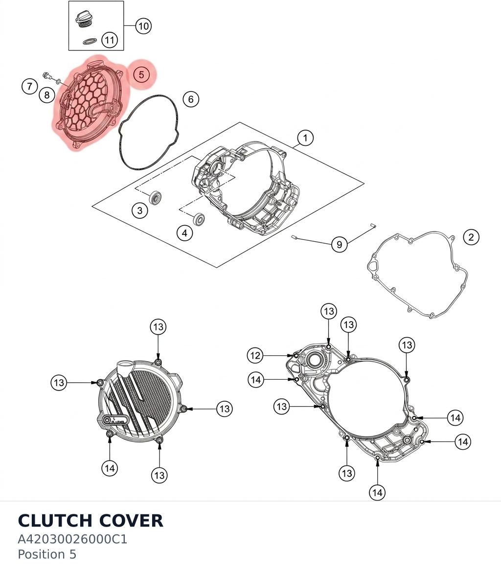 Diagram preview: CLUTCH COVER (A42030026000C1)