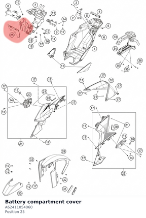 Diagram preview: Battery compartment cover (A62411054060)