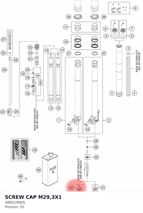 Diagram preview: SCREW CAP M29,3X1 (48601980S)