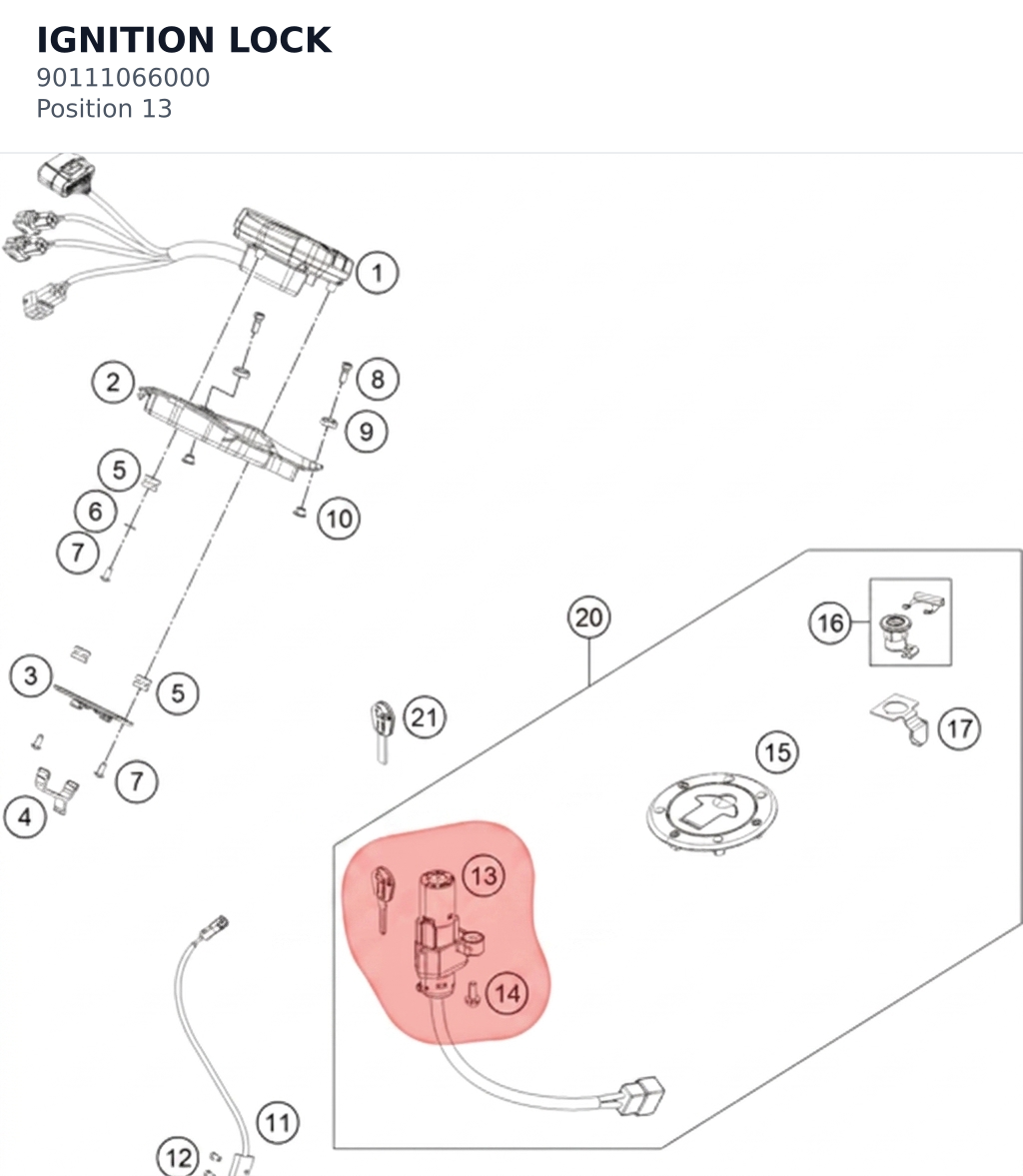 Diagram preview: IGNITION LOCK (90111066000)