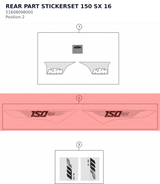 Diagram preview: REAR PART STICKERSET 150 SX 16 (51608098000)