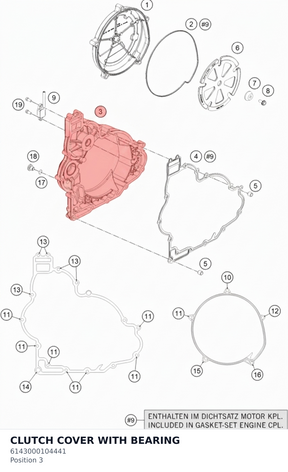 Diagram preview: CLUTCH COVER WITH BEARING (6143000104441)