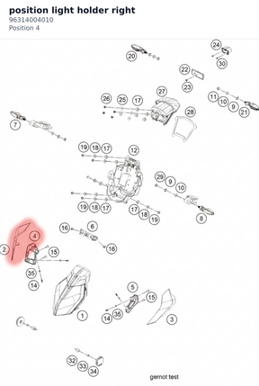 Diagram preview: position light holder right (96314004010)