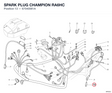 SPARK PLUG CHAMPION RA6HC 67040081A diagram position