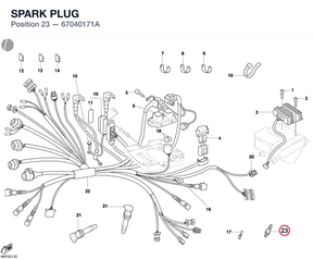 SPARK PLUG 67040171A diagram position