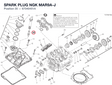 SPARK PLUG NGK MAR9A-J 67040451A diagram position