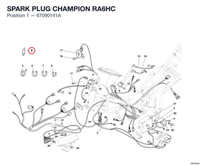SPARK PLUG CHAMPION RA6HC 67090141A diagram position