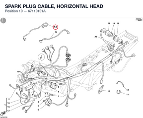 SPARK PLUG CABLE, HORIZONTAL HEAD 67110101A diagram position