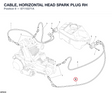CABLE, HORIZONTAL HEAD SPARK PLUG RH