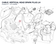 CABLE, VERTICAL HEAD SPARK PLUG LH 67110282B diagram position