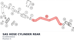 Diagram preview: SAS HOSE CYLINDER REAR (61305035022)