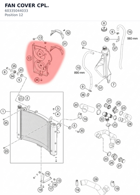 Diagram preview: FAN COVER CPL. (60335044033)