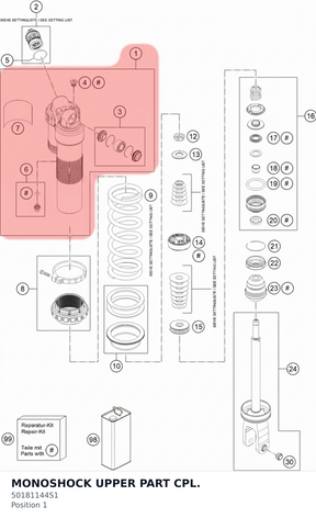 Diagram preview: MONOSHOCK UPPER PART CPL. (50181144S1)