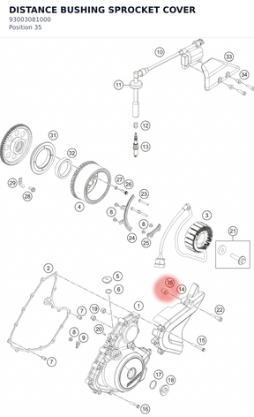 Diagram preview: DISTANCE BUSHING SPROCKET COVER (93003081000)