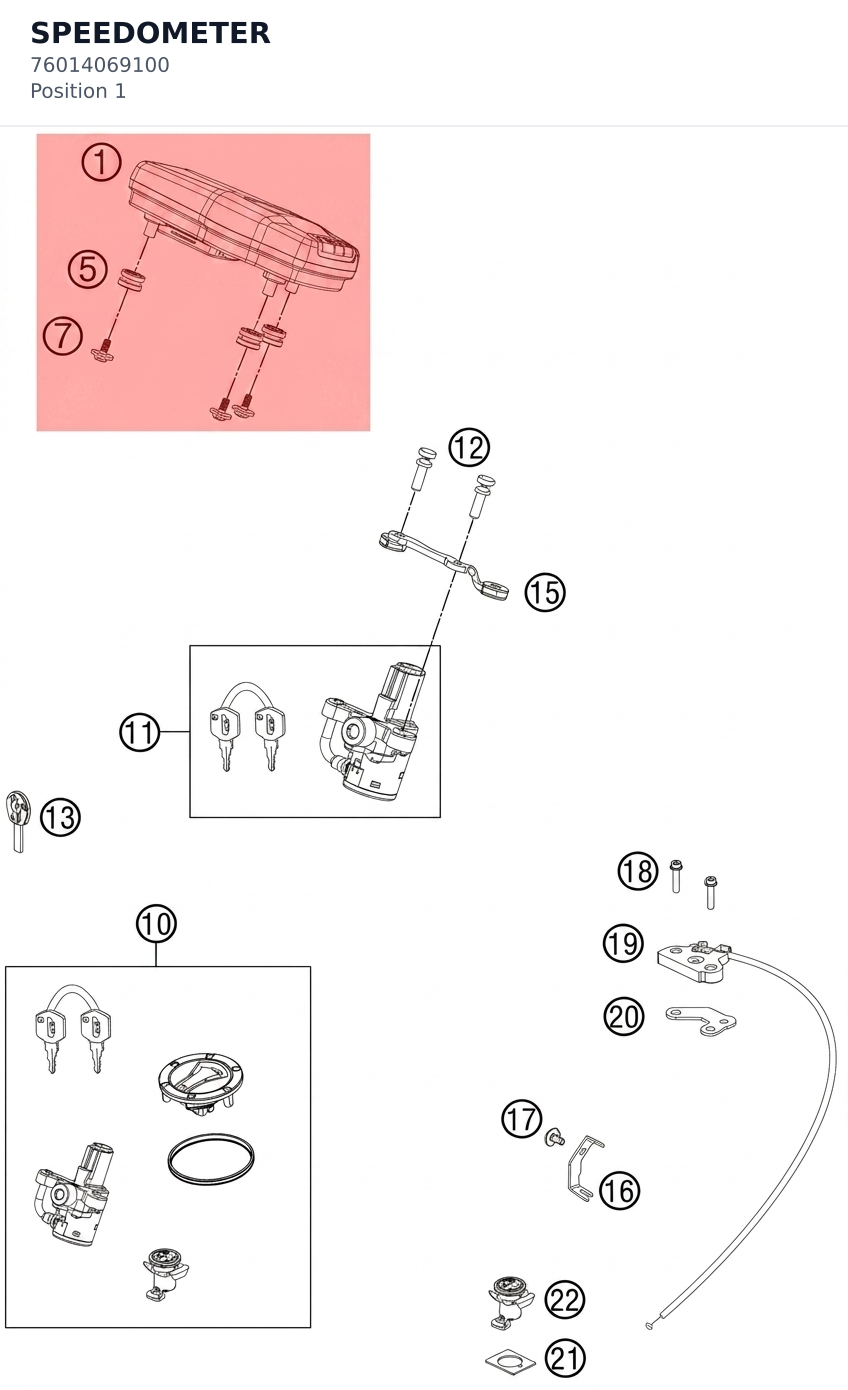Diagram preview: SPEEDOMETER (76014069100)