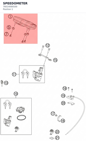 Diagram preview: SPEEDOMETER (76014069100)