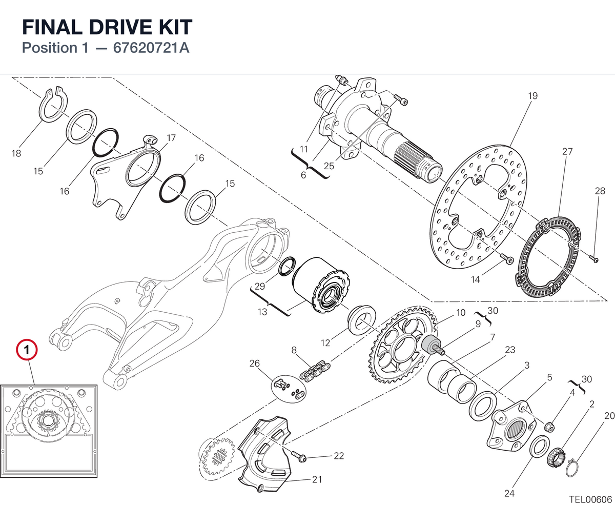 FINAL DRIVE KIT 67620721A diagram position