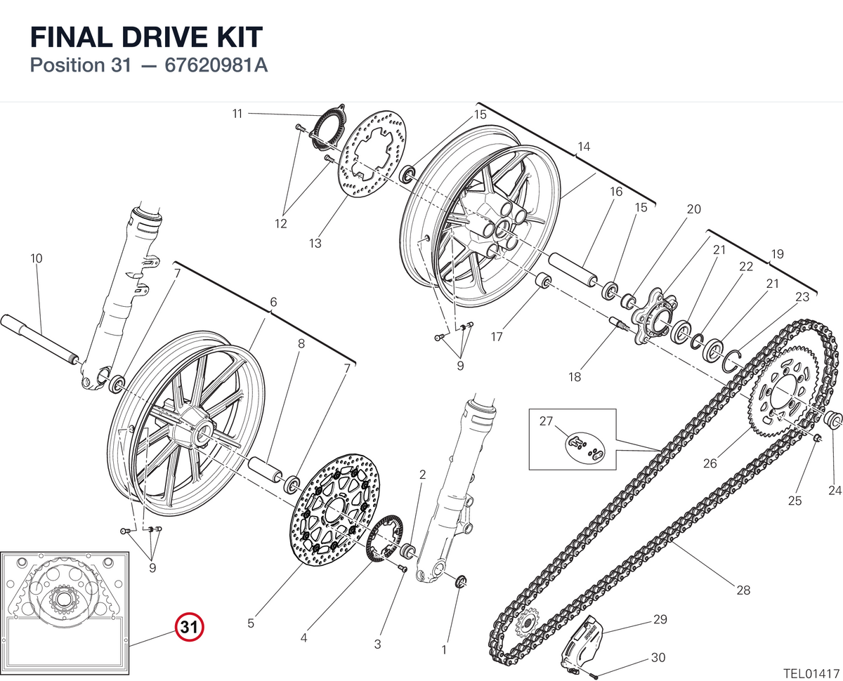 FINAL DRIVE KIT 67620981A diagram position