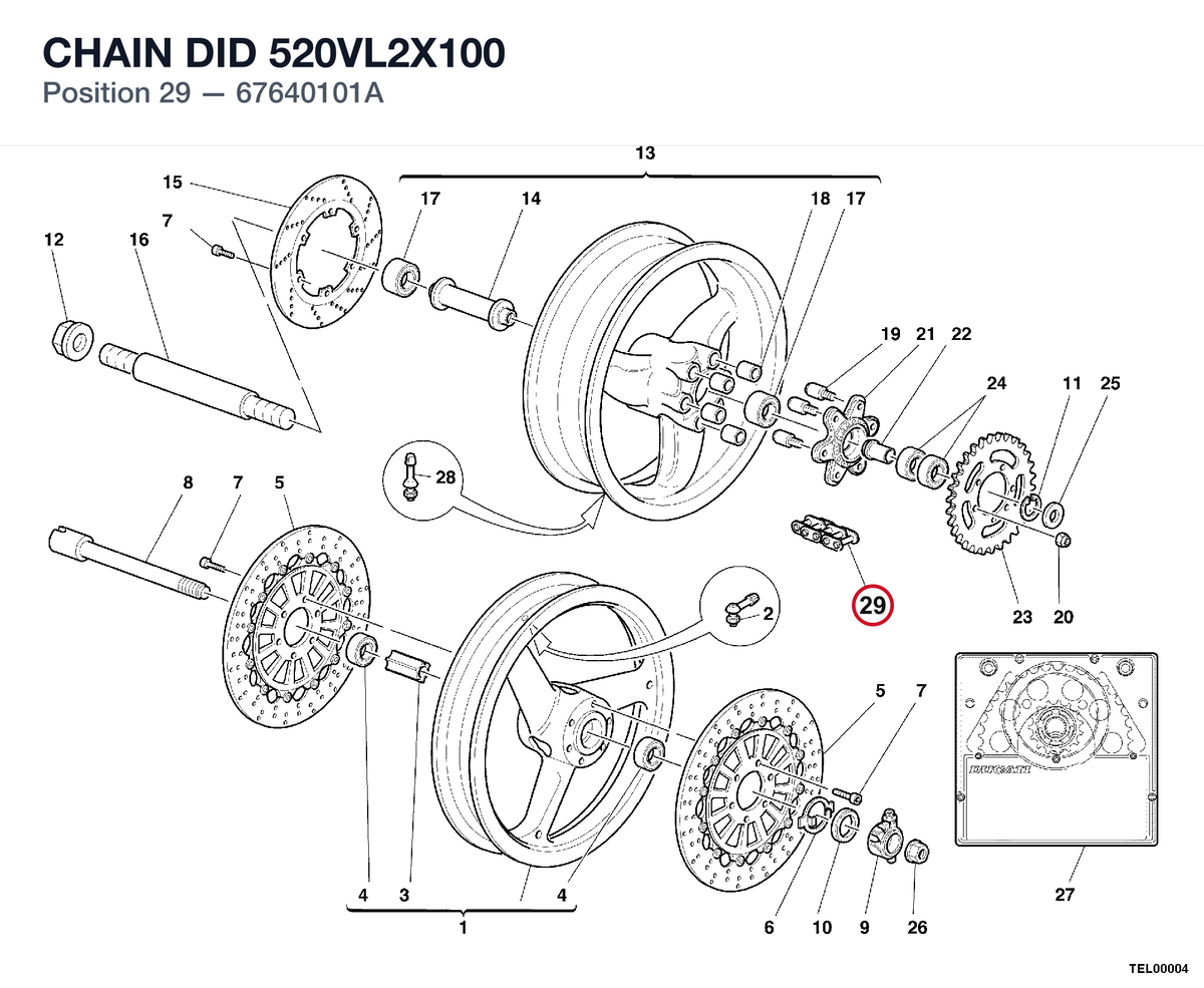 CHAIN DID 520VL2X100 67640101A diagram position