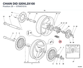 CHAIN DID 520VL2X100 67640101A diagram position