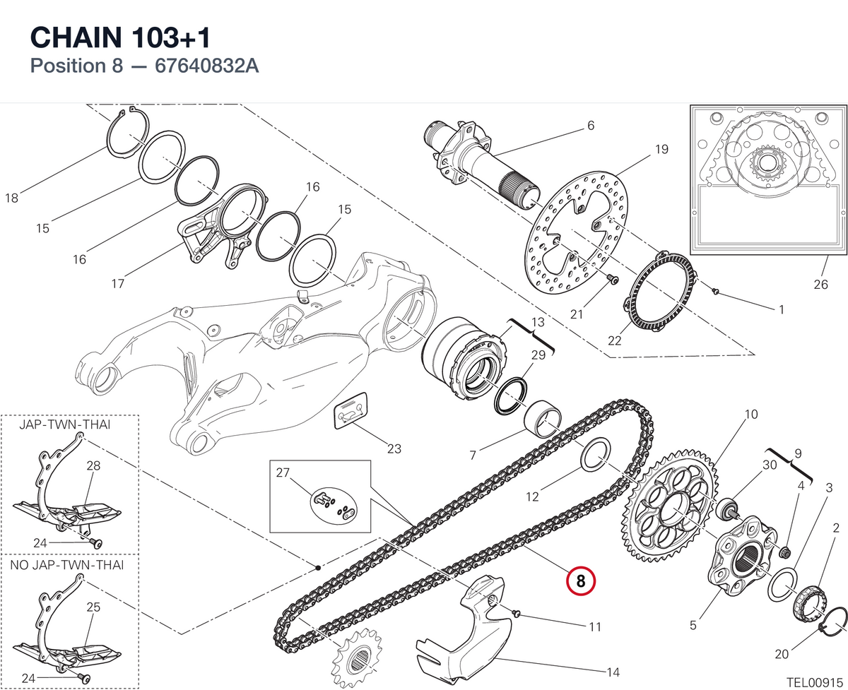 CHAIN 103+1 67640832A diagram position