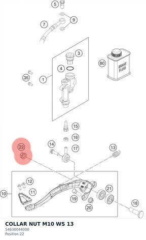 Diagram preview: COLLAR NUT M10           WS 13 (54630044000)