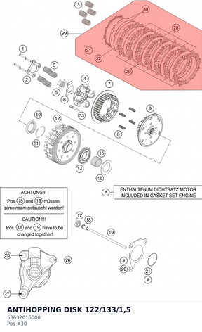 Diagram preview: ANTIHOPPING DISK 122/133/1,5 (58632016000)