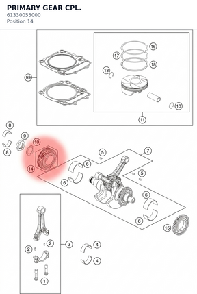 Diagram preview: PRIMARY GEAR CPL. (61330055000)