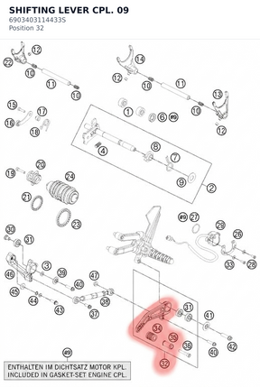 Diagram preview: SHIFTING LEVER CPL.         09 (6903403114433S)
