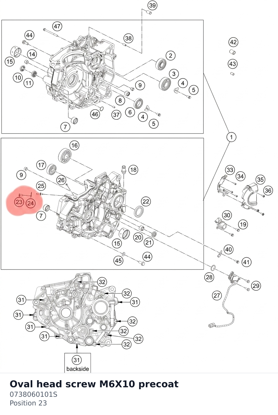 Diagram preview: Oval head screw M6X10 precoat (0738060101S)